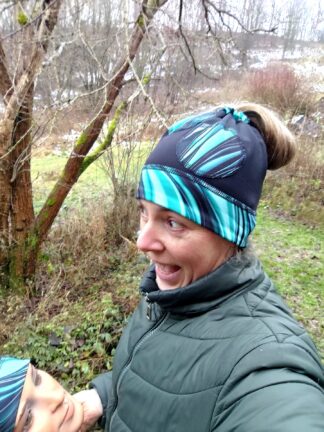 Čepice zelená se, s otvorem na culík, nebo jako nákrčník, počes, nanotříbro