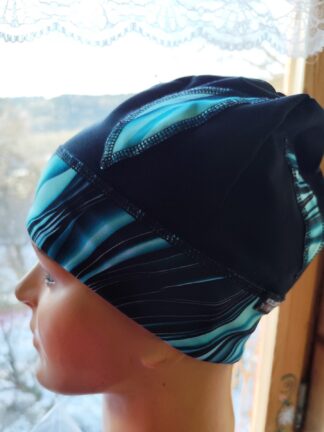 Čepice zelená se, bez otvoru na culík, počes, vetší velikost, stříbro