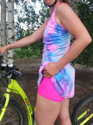 sportovní šaty duhové modrorůžové