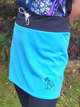 sukně sportovní do chladných dní, rub počes, světle modrá, bez kraťasů, vel.38