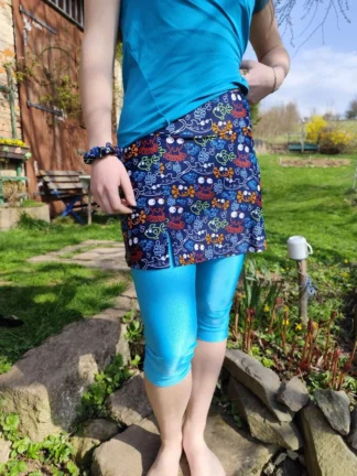 sportovní sukně očka v moři, kraťasy tyrkys , vel. 40