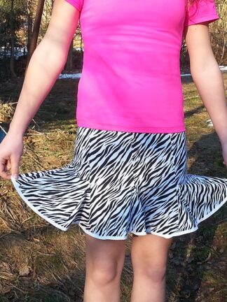sukně zebra s lemováním, 8 dílů, vel. s menší m