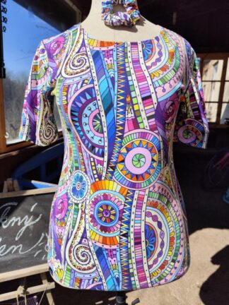 tričko mandala, krátký rukáv, bavlněný úplet, vel. 38/40