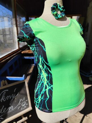 sportovní tričko zelené blesky, krátký rukáv, vel. 36